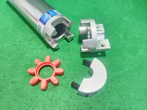 초12361 미사용제품 알루미늄 합금 플럽타입 클램핑 롱샤프트 커플링 동력 전달장치  SJC-100C SI.CO