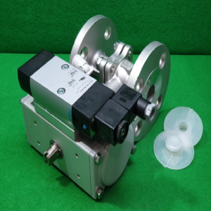 주50047/미사용공압식후렌치자동밸브/스텐레스밸브/볼밸브/25A-10K-SCS13/DFPD-40-RP-90-RD-F0507