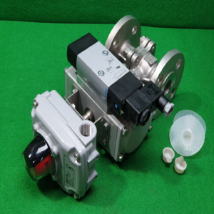 주50049/미사용공압식후렌치자동밸브/스텐레스밸브/볼밸브/1